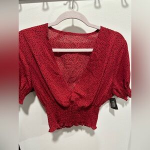 Red short sleeve top